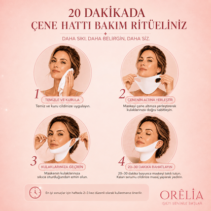 Orélia™ – Çene Hattı ve Boyun İçin Lifting Kolajen Maskesi